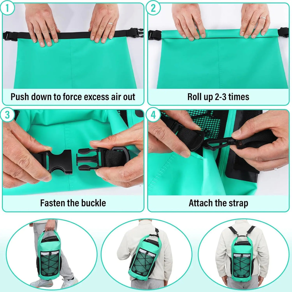 Mochila impermeable de 25L para natación, bolsa seca para...
