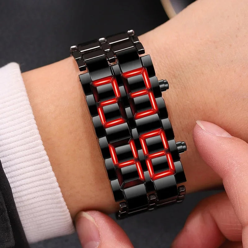 Reloj Digital Lava para Hombre, Negro, Totalmente Metálic...