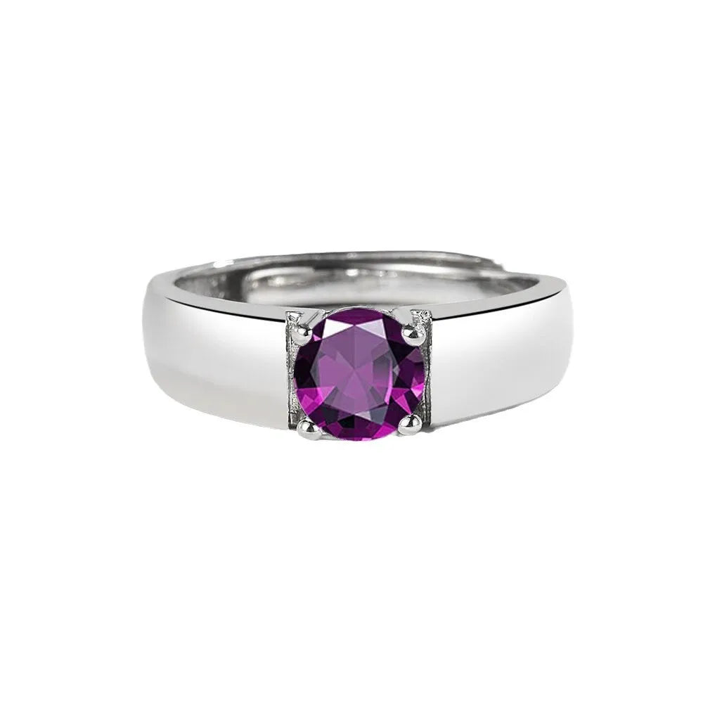 Anillo de Plata de Ley 925 con Moissanita para Hombre, Co...