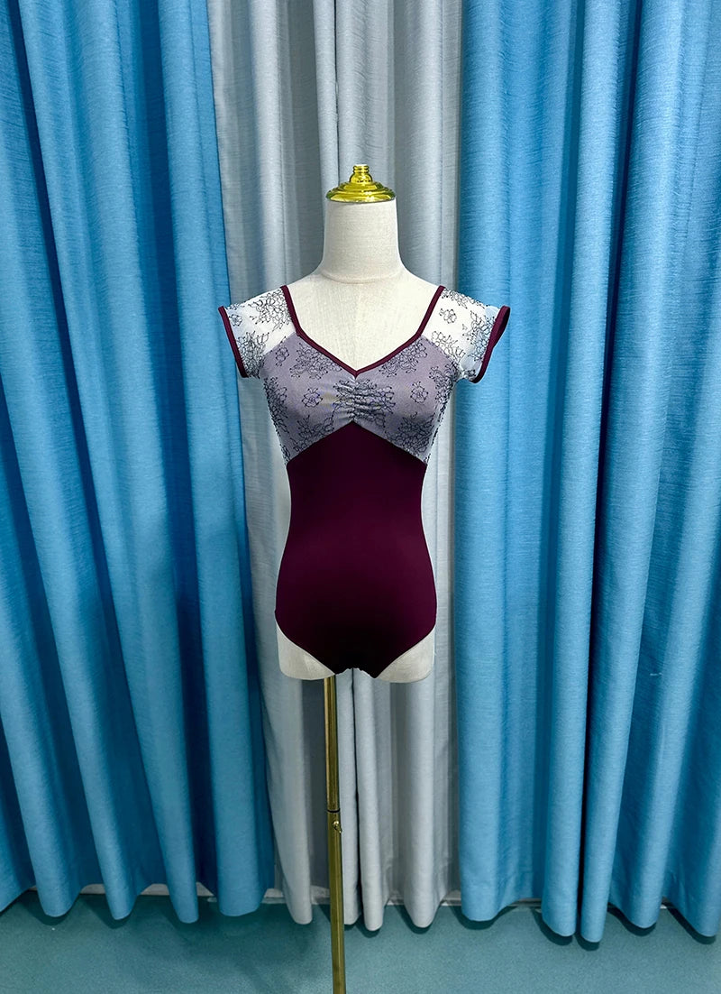 Women's ballet dance leotard by Corporación Turística, new design, fitted stretch fabric with sleek black finish.