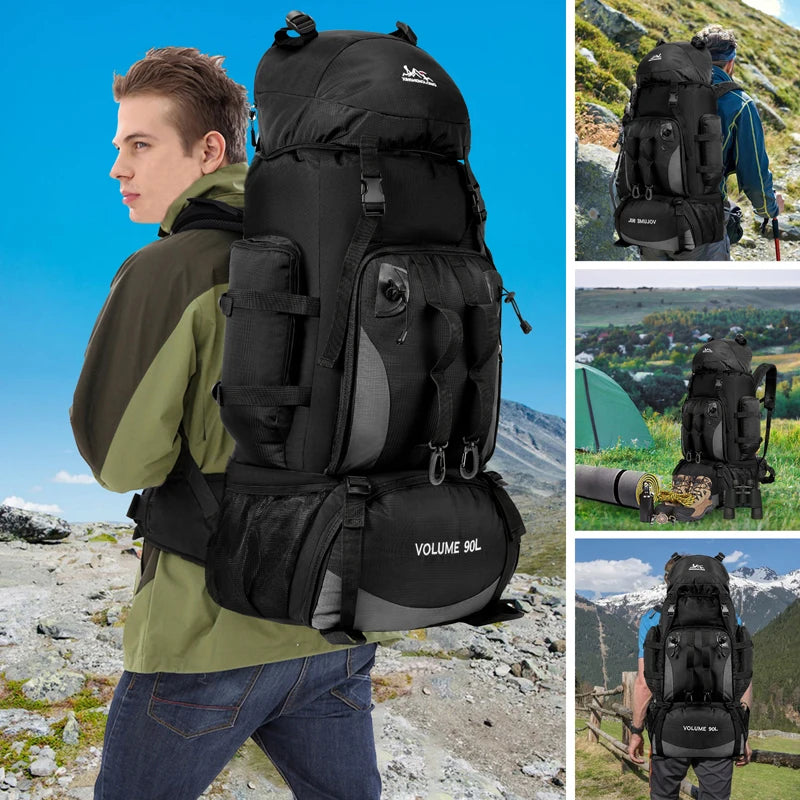 Mochila impermeable de 90L para hombre, bolsa de gran cap...