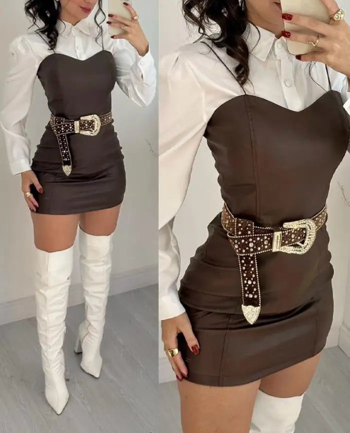 Conjunto de dos piezas para mujer, blusas de manga larga ...