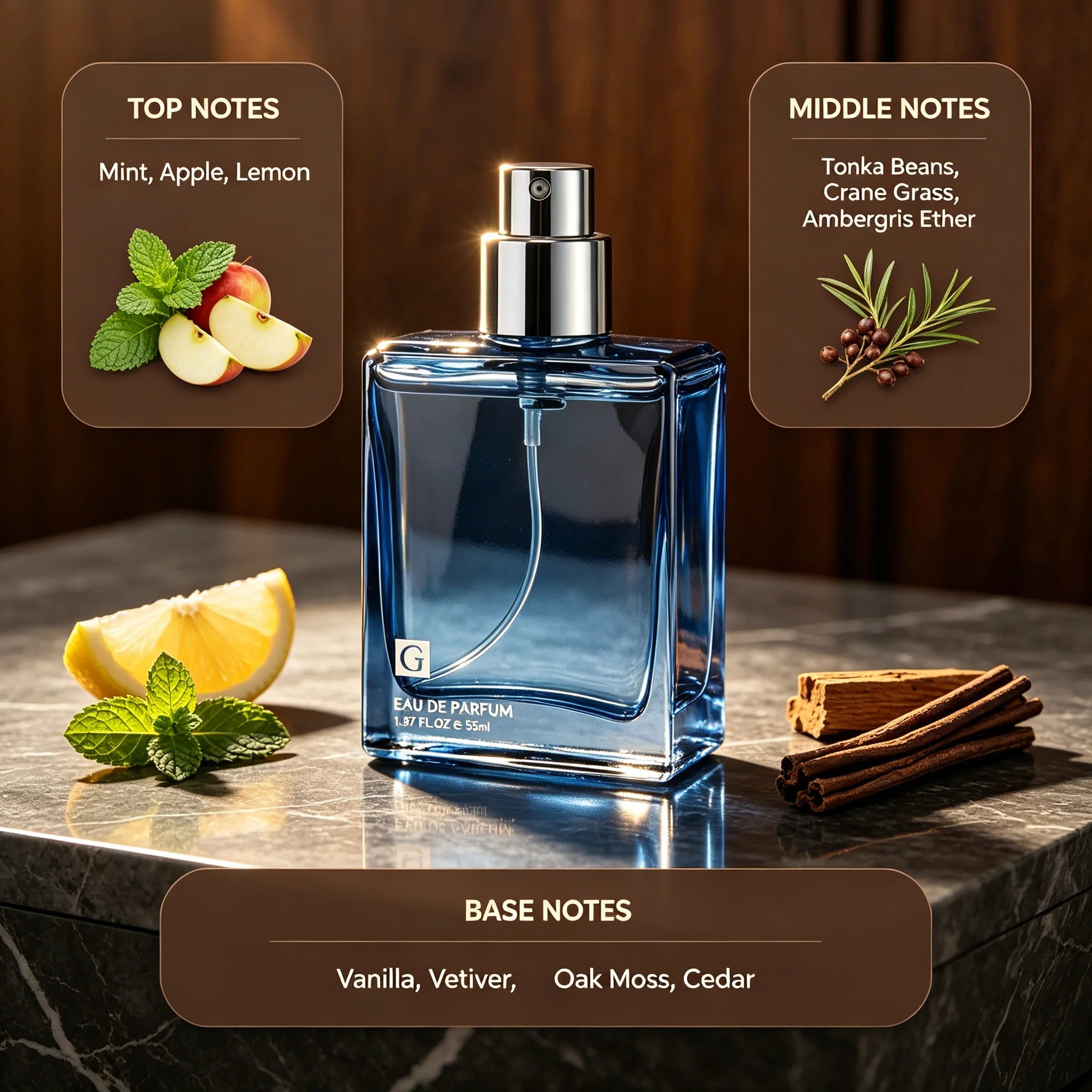 Eau de Parfum para Hombre 55ml, Perfume en Spray Fresco y...