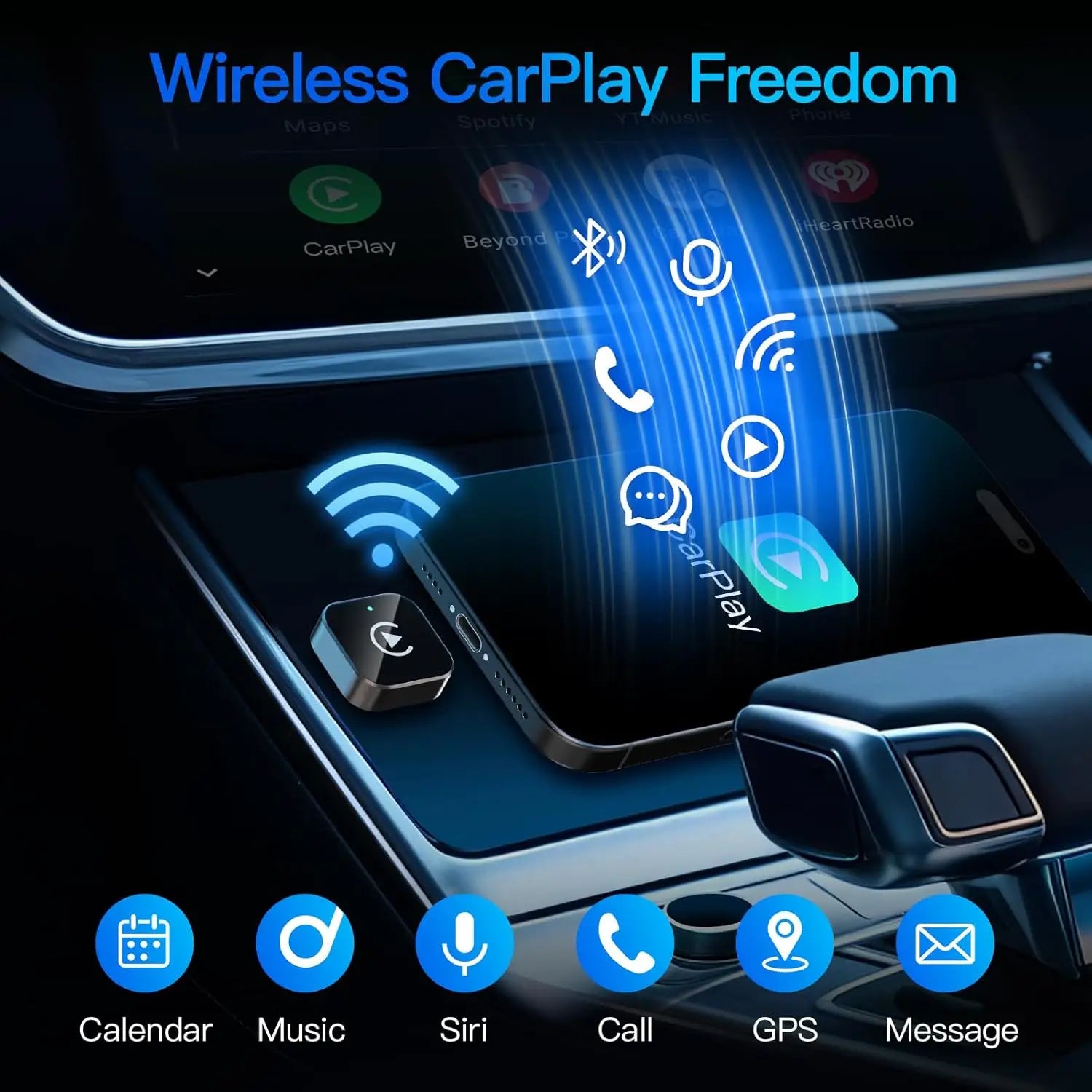 Adaptador Inalámbrico CarPlay para iPhone/Android - Conexión Rápida