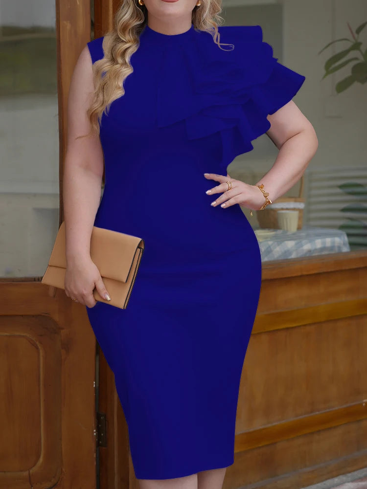 Primavera Verano moda ceñido al cuerpo vestido sin mangas...