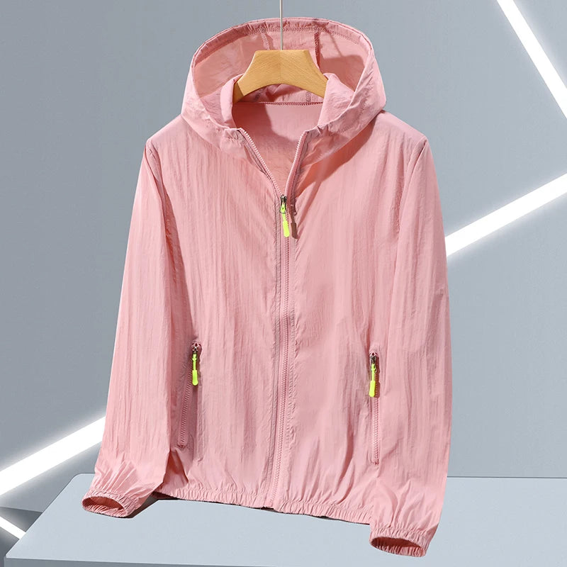 Lightweight ice silk sun protection jacket from Corporación Turística, featuring a sleek, breathable design for outdoor sun shielding.