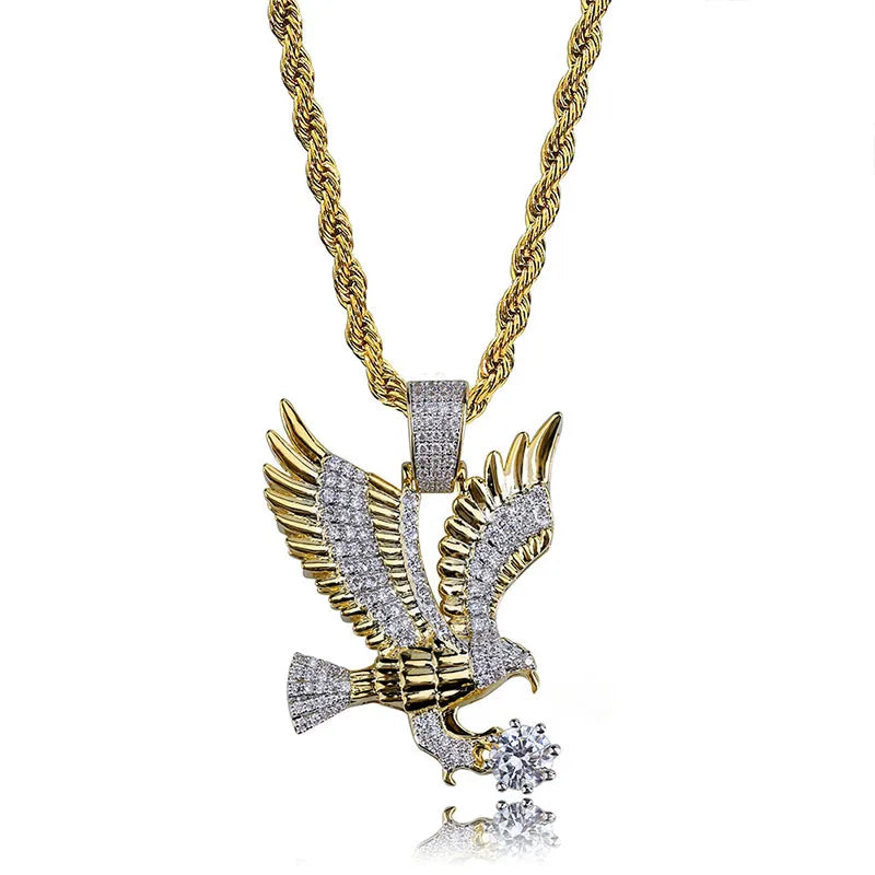 Collar con colgante de Animal de águila voladora de circó...