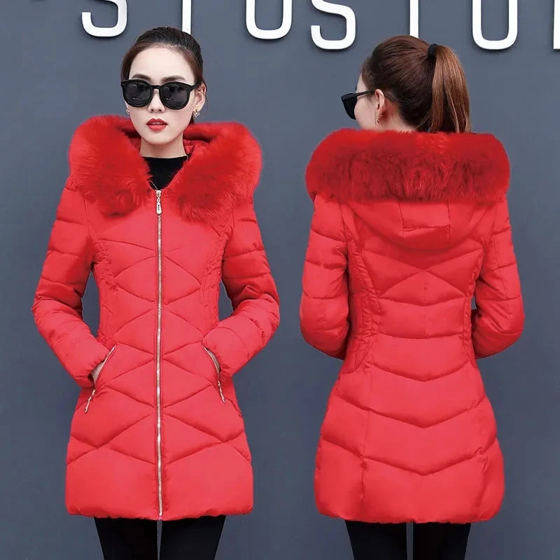 Chaqueta de algodón larga y delgada de moda coreana, Park...