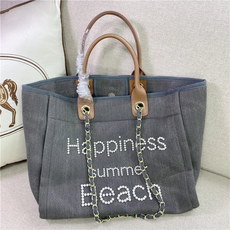 Bolso grande de lona para mujer, bolsa de hombro de cuero...