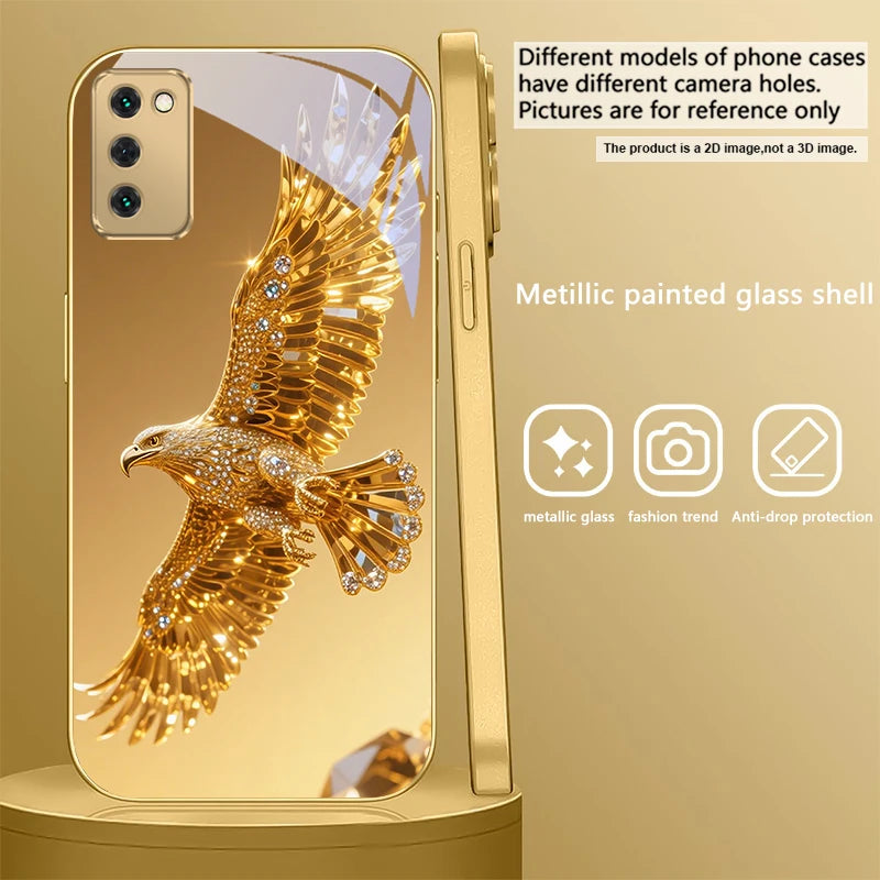 Gold dolphin phone case for Samsung Galaxy S20 FE, S21 Plus, S22, and S23 by Corporación Turística, featuring a detailed dolphin design.