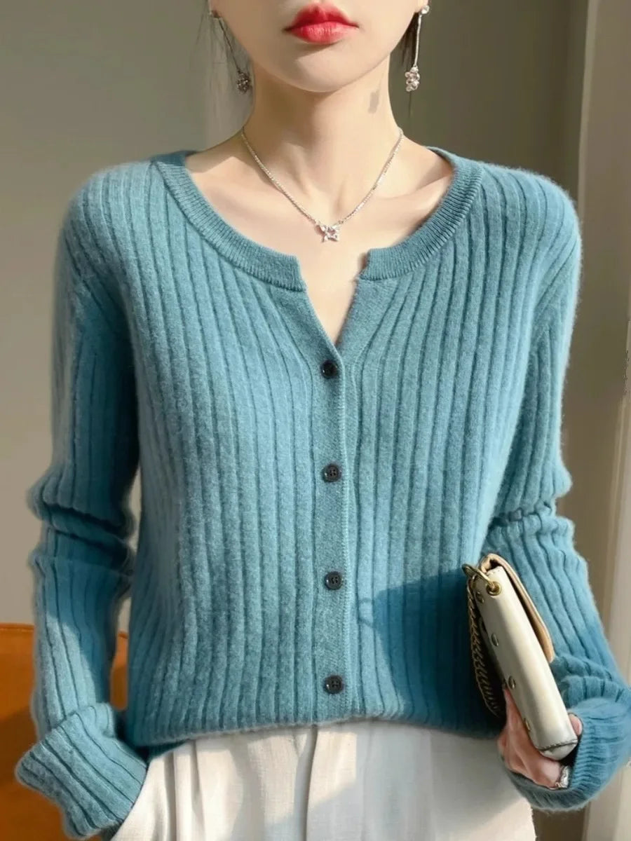 Cárdigan de Punto Suave para Mujer - Estilo Coreano Cálido