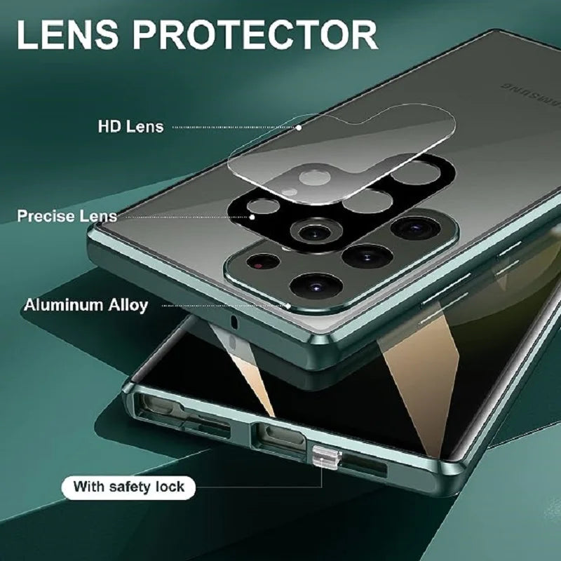 Magnetic double-sided metal privacy case by Corporación Turística, showing the secure, sleek design with magnetic closure.