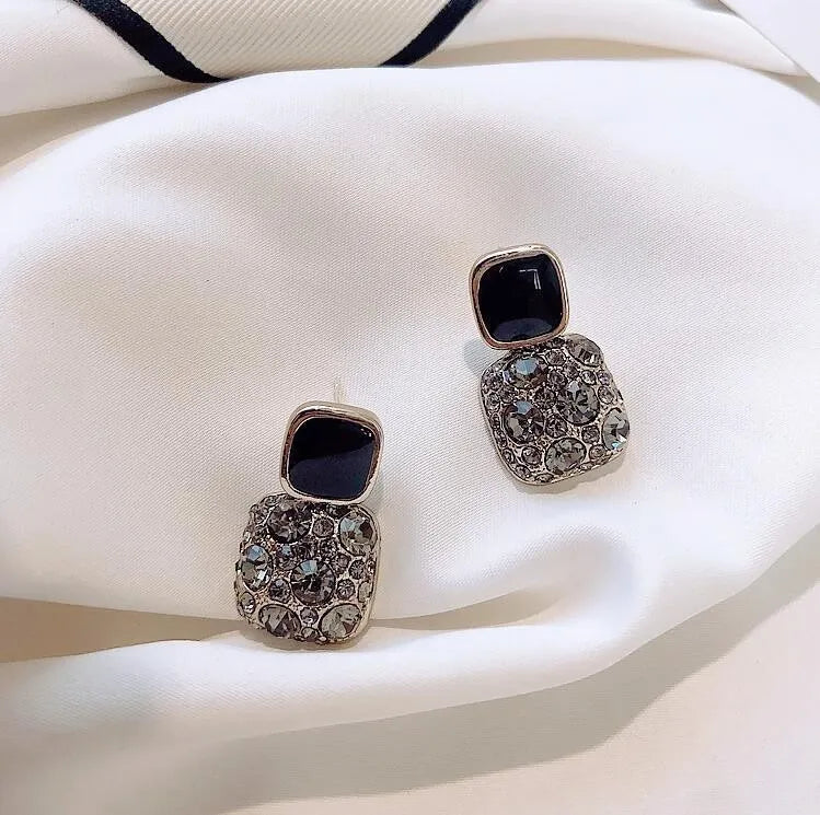 Pendientes de gota de corazón de cristal púrpura para muj...