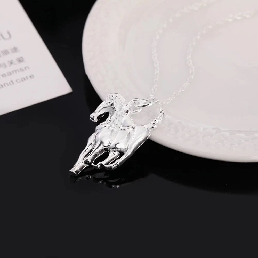 Collar de plata de ley 925 de marca a la moda para mujer,...