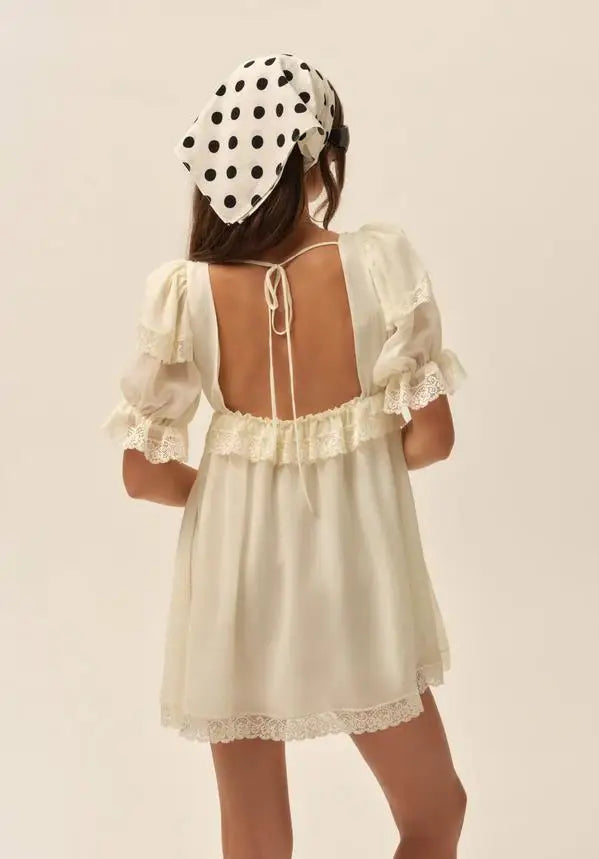 Vestido de verano para mujer con mangas abullonadas, cort...