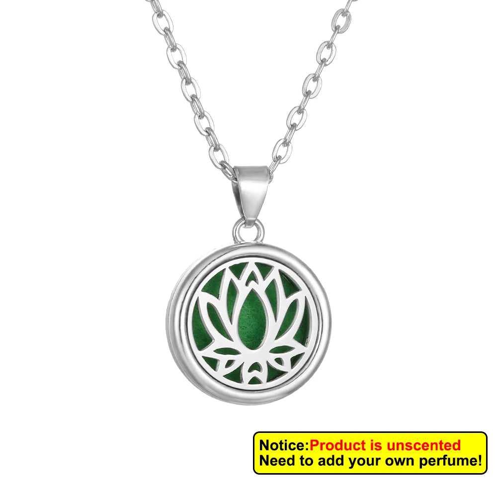 Nueva flor árbol de la vida aromaterapia difusor collar A...