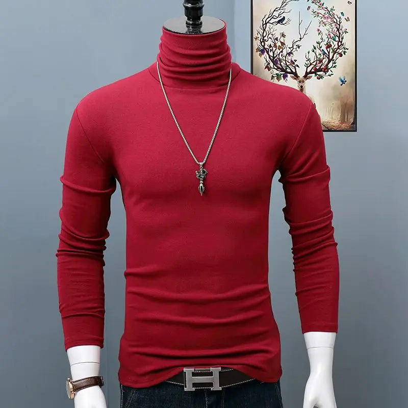 Camiseta clásica de cuello alto para otoño e invierno par...