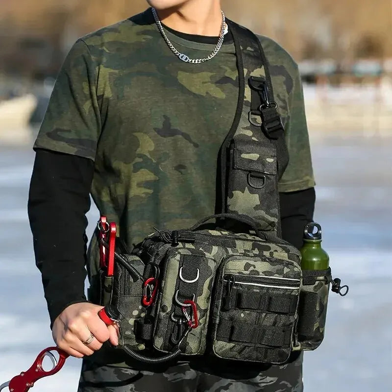 Mochila de aparejos de pesca para hombre, bolsa de almace...