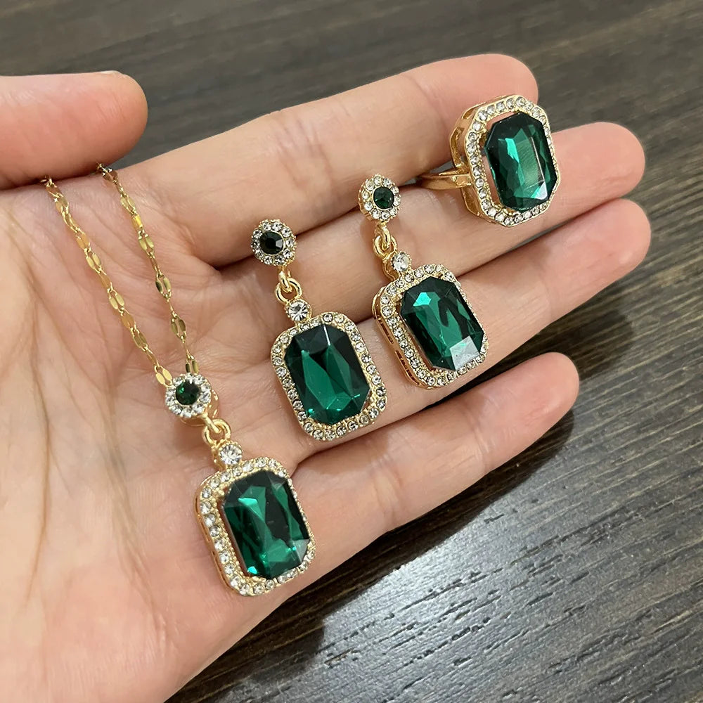 Collar, pendientes, anillo, juegos de joyas para mujer, c...