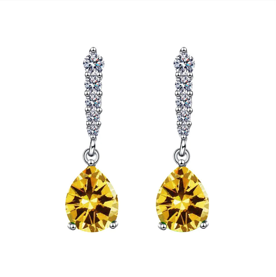 Pendientes elegantes de Plata de Ley 925 con circonita AA...