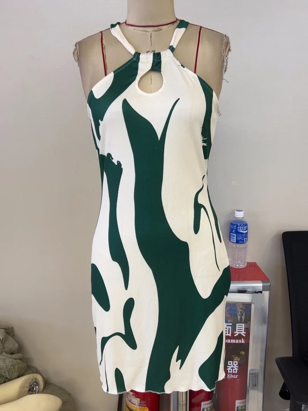 Nuevo vestido de mujer suelto con cordones y hombros desc...
