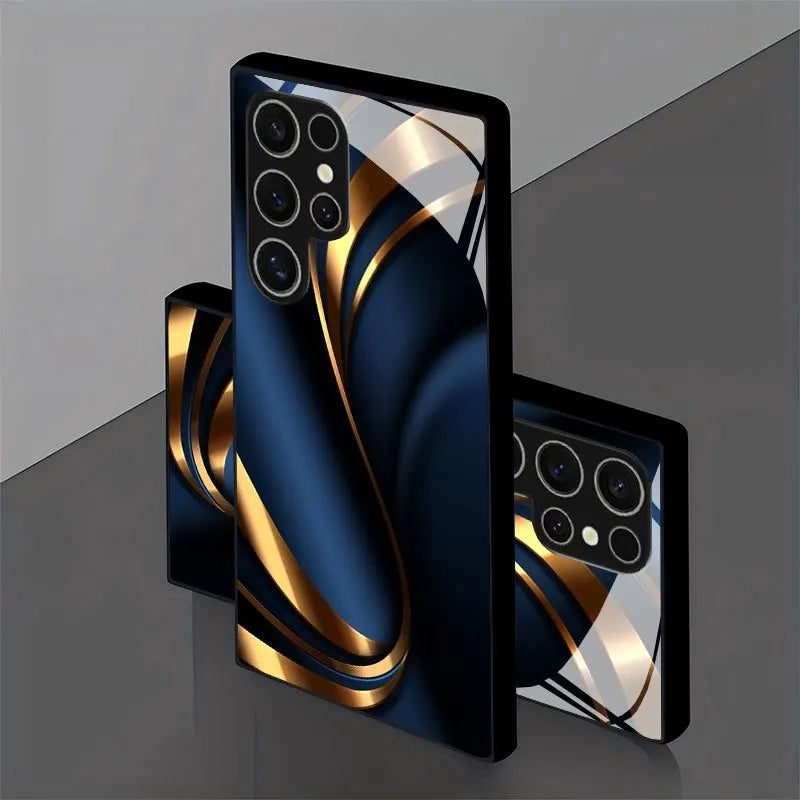 Glass phone case with decorative tape pattern from Corporación Turística, showcasing a clear design with colorful tape motifs.