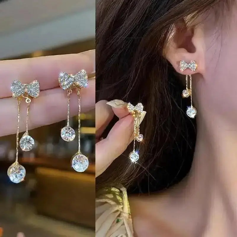 Pendientes de borla de perlas de moda coreana con aguja d...
