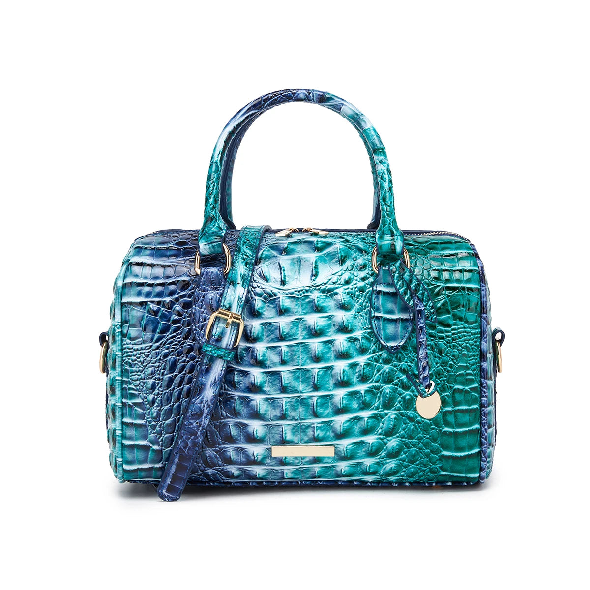 Bolso de lona con relieve degradado y asa superior, con c...