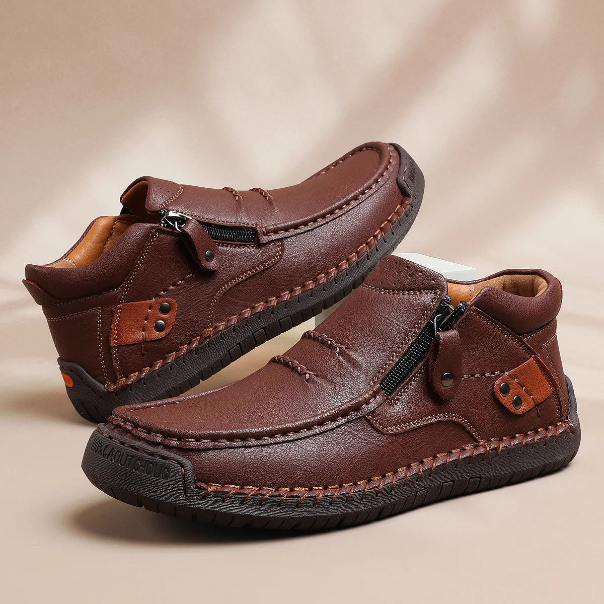 Botas clásicas de cuero para hombre, zapatillas de deport...