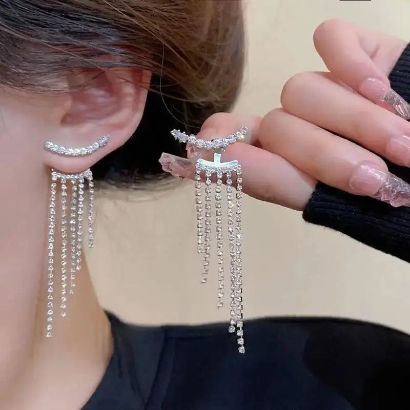 Pendientes de borla de perlas de moda coreana con aguja d...