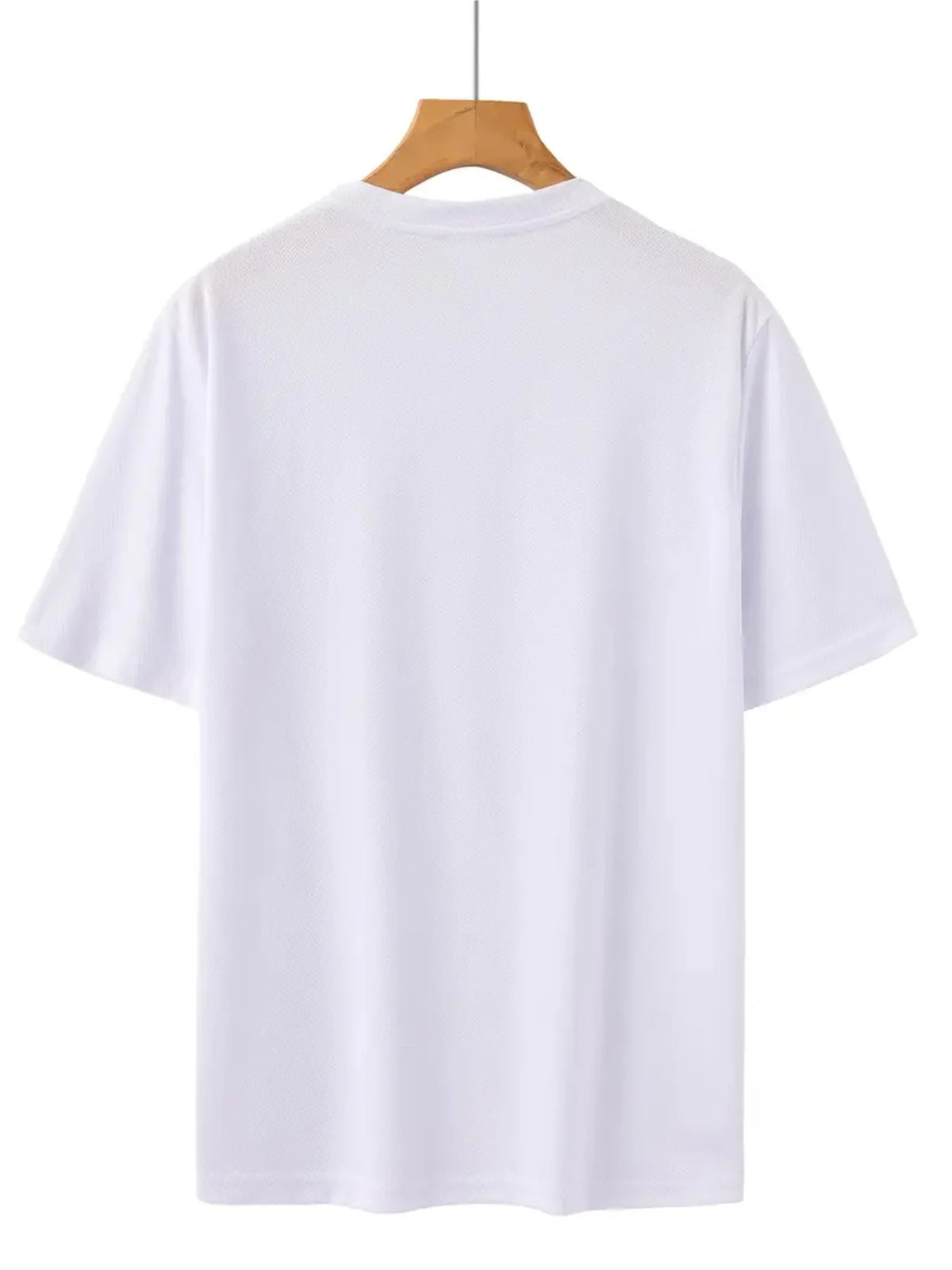 Men's summer sports T-shirt with striped design by Corporación Turística, lightweight and breathable for active wear.