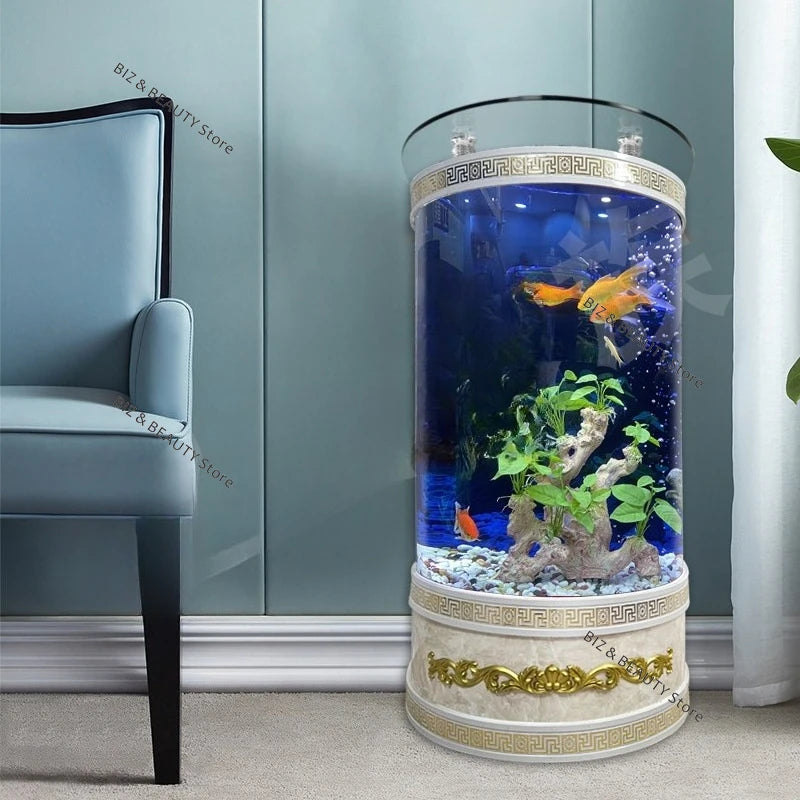 Acuario Semicircular Grande OAKCIA Autolimpieza | Pecera Moderna