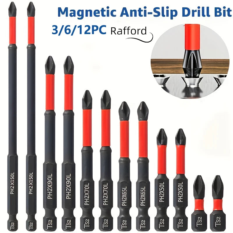 Juego Brocas Magnéticas Antideslizantes Rafford 3/6/12pzs