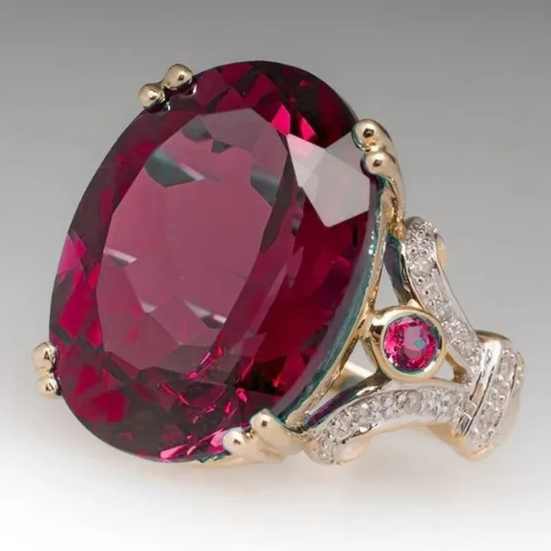 Exquisitos anillos ovalados con incrustaciones de circón ...