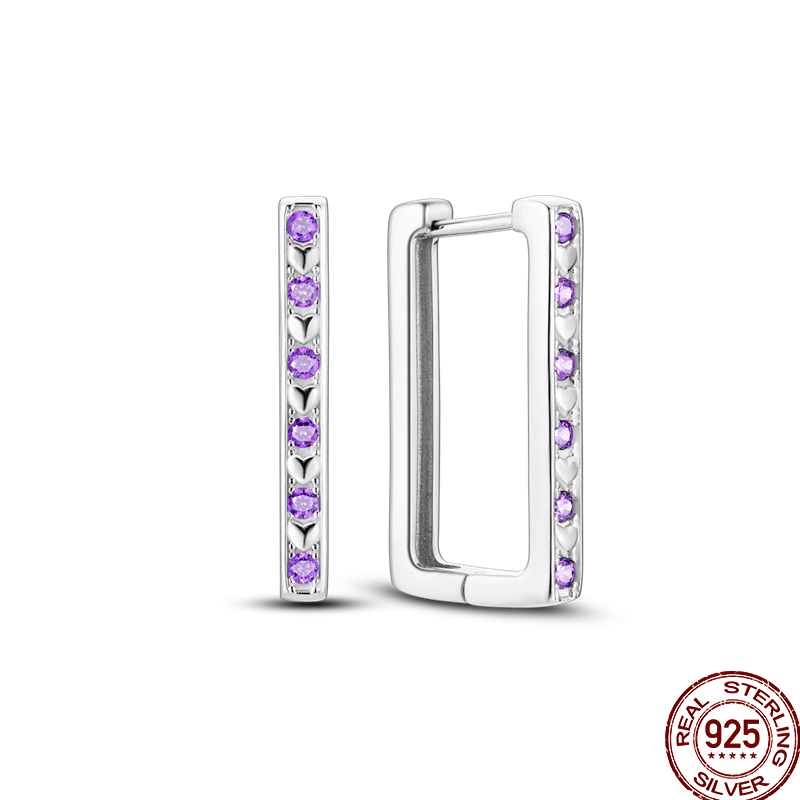 Pendientes Plata de Ley 925 coloridos pendientes de circó...