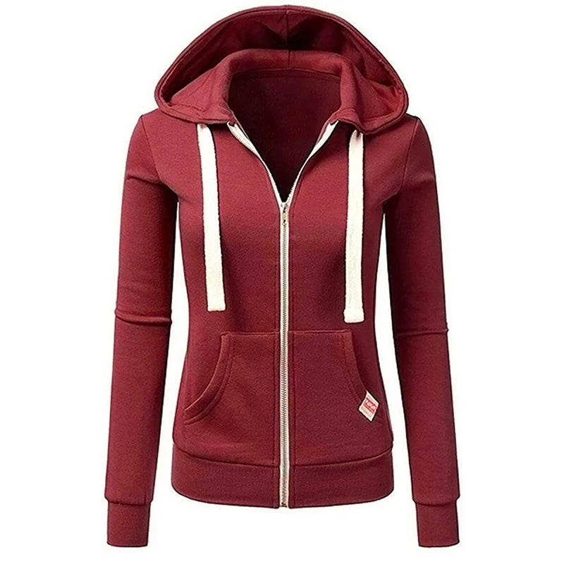 Stylish women's fall/winter personalized sports jacket from Corporación Turística, shown in a high-quality image.