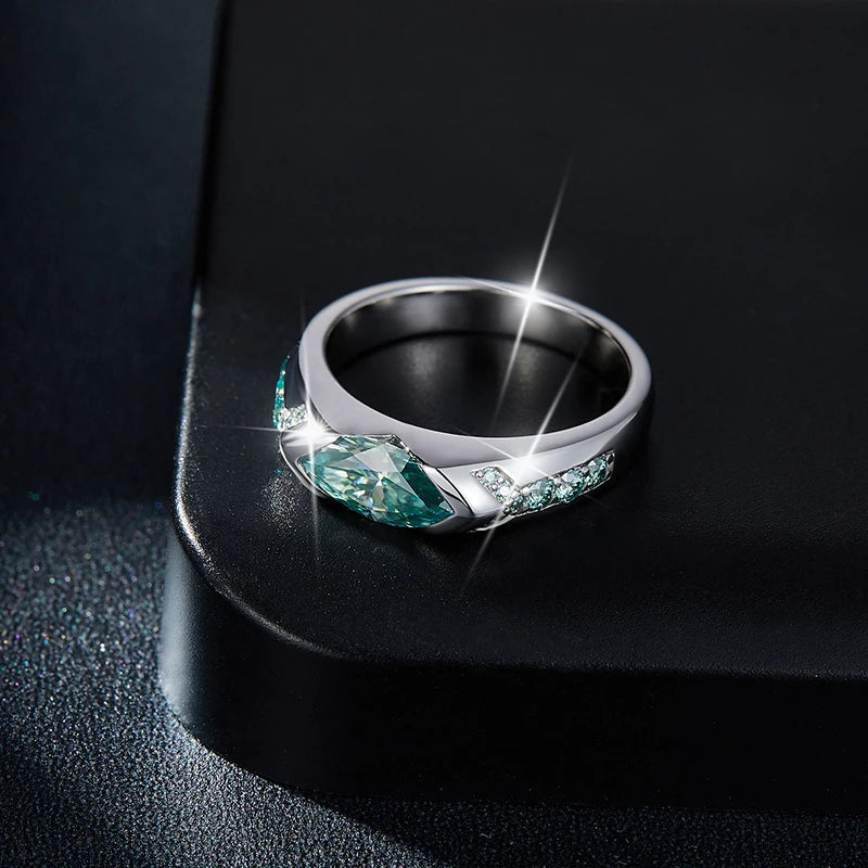 Anillos NeeTim de musgoanita de corte marquesa de 5x10mm ...