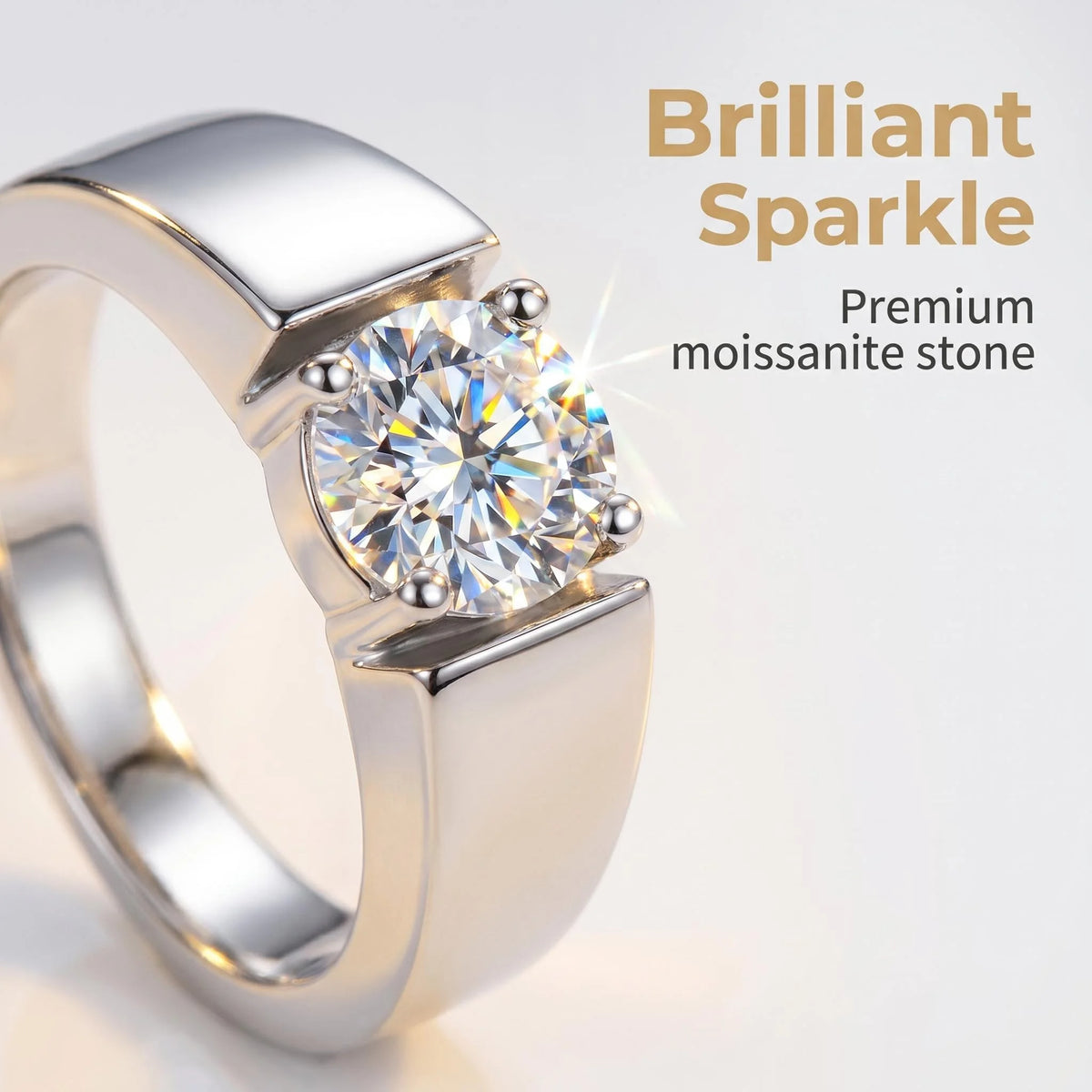 Nuevos Anillos de Moissanita D VVS1 de 0.5-2ct en Plata d...