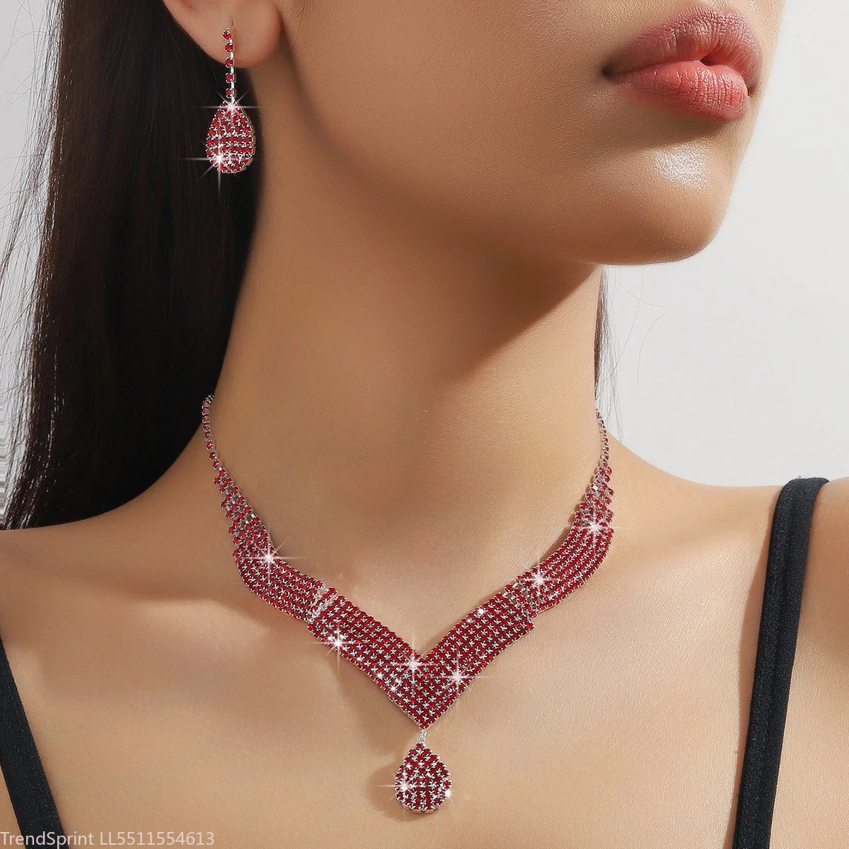 Juego de Joyería de Moda con Pedrería en Forma de Gota de...