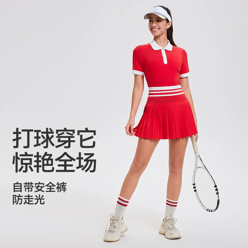 2025 Conjunto de verano para mujer, colegiala, Polo de ma...
