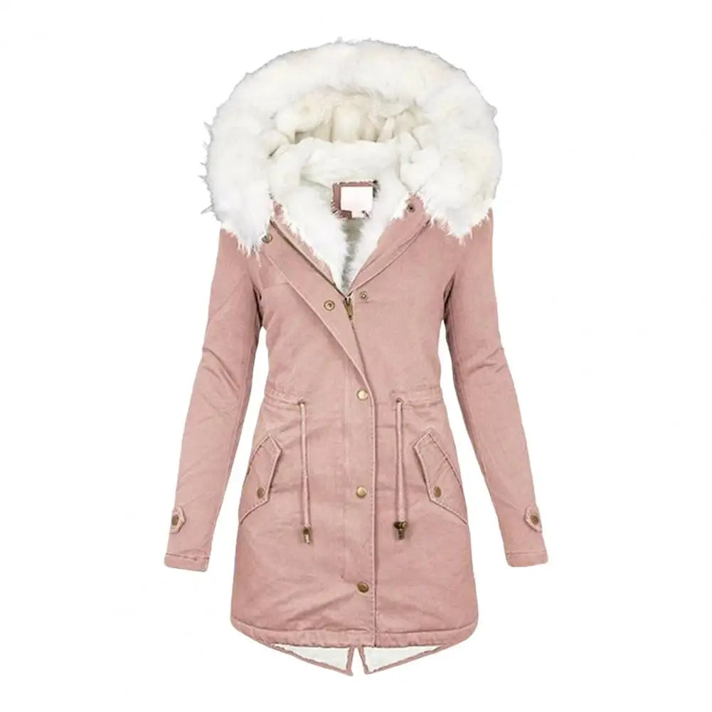 Abrigo grueso de algodón para mujer, chaqueta de lana con...