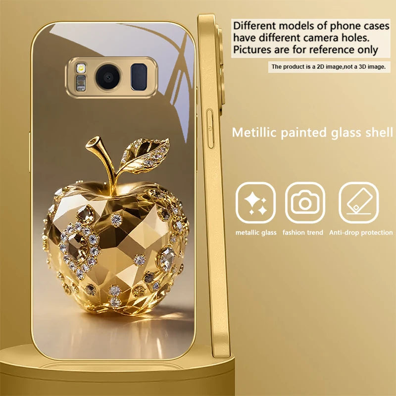Golden dolphin phone case for Samsung Galaxy S20 FE, S21 Plus, S22, and S23 by Corporación Turística, featuring a detailed dolphin design.