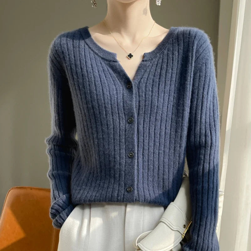 Cárdigan de Punto Suave para Mujer - Estilo Coreano Cálido