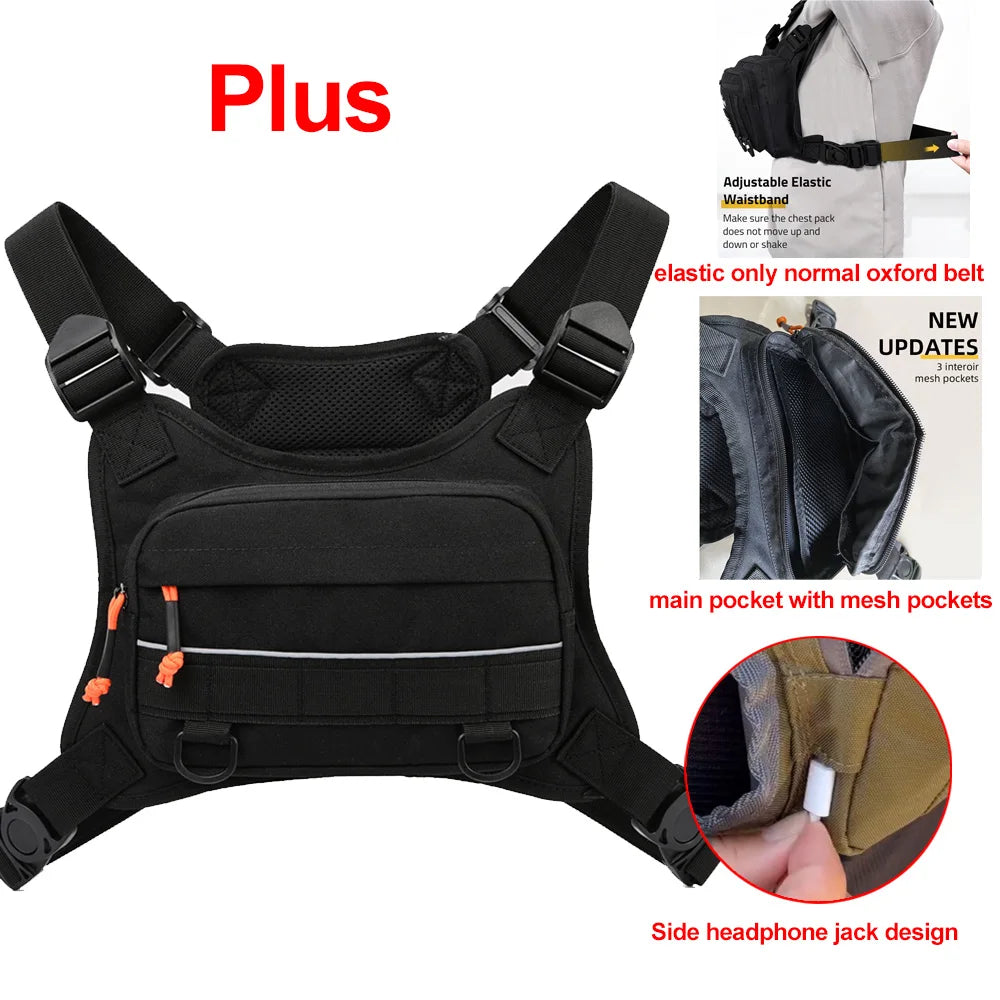 Bolsa de pecho táctica para hombre, chaleco frontal para ...