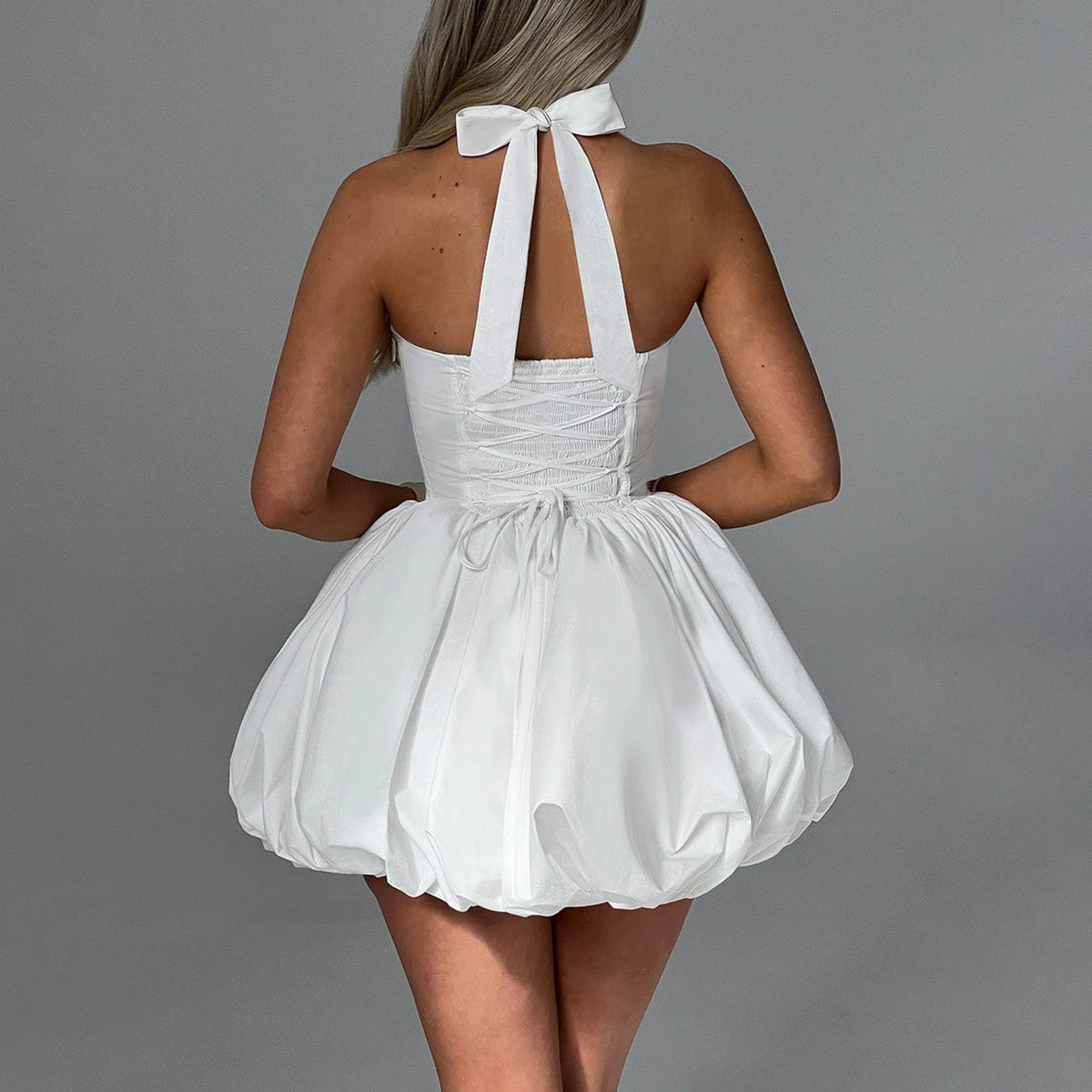 Minivestido Halter de burbujas para mujer, vestido elegan...