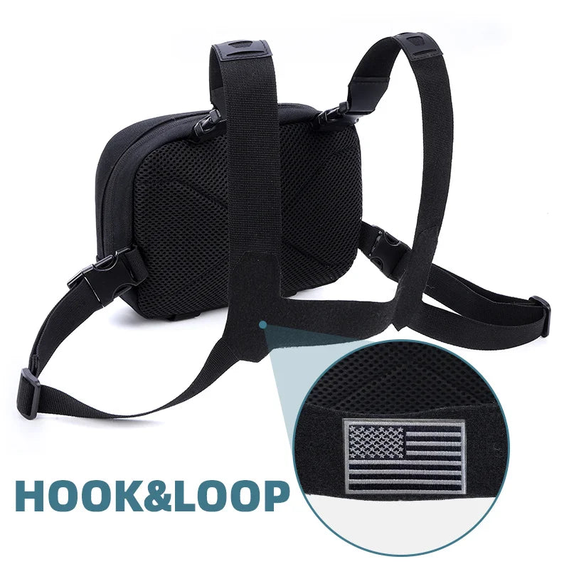 Chaleco Táctico Frontal, Bolsa de Pecho, Mochila, Riñoner...