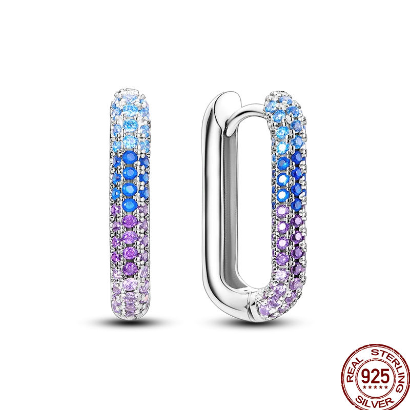 Pendientes Plata de Ley 925 coloridos pendientes de circó...