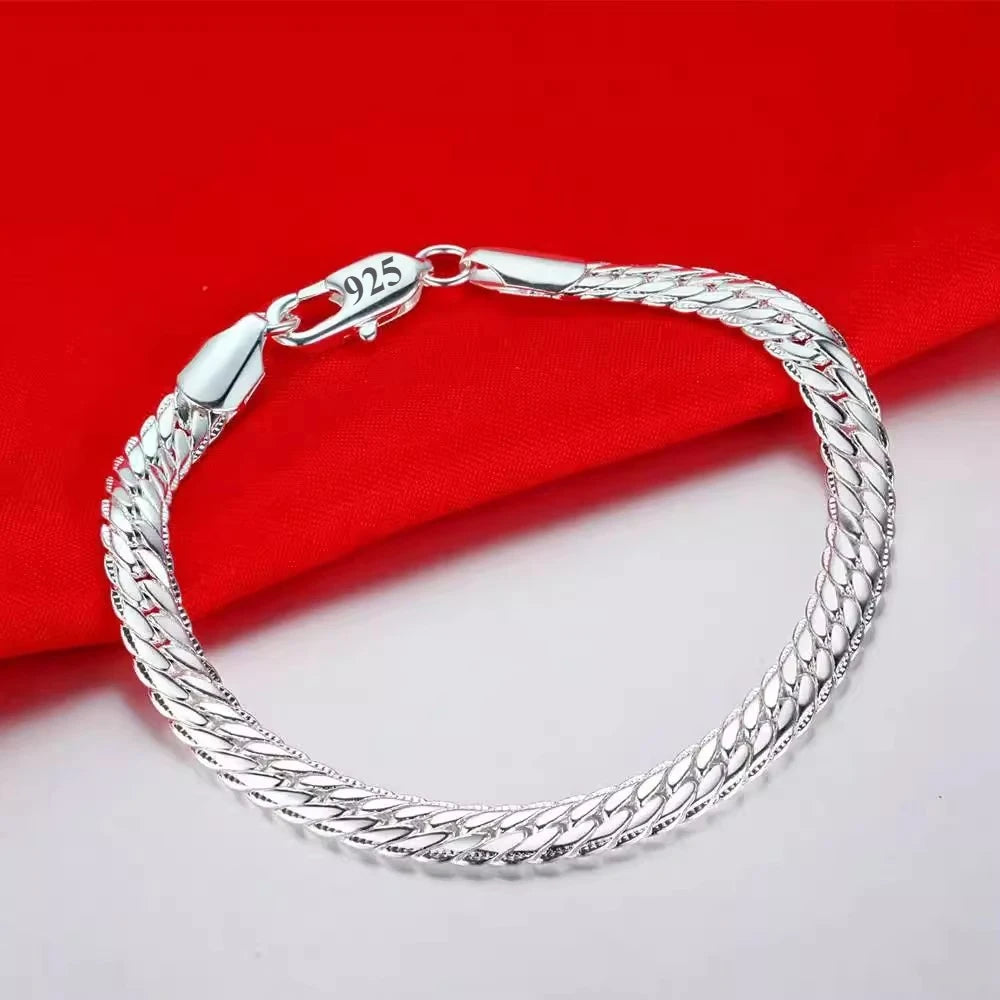 Nuevas pulseras de plata de ley 925 para mujeres y hombre...