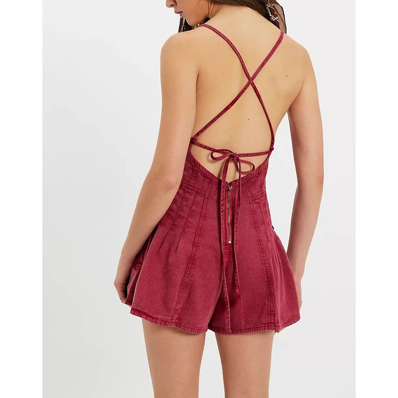 Mono corto vaquero retro Y2K de verano para mujer con cue...