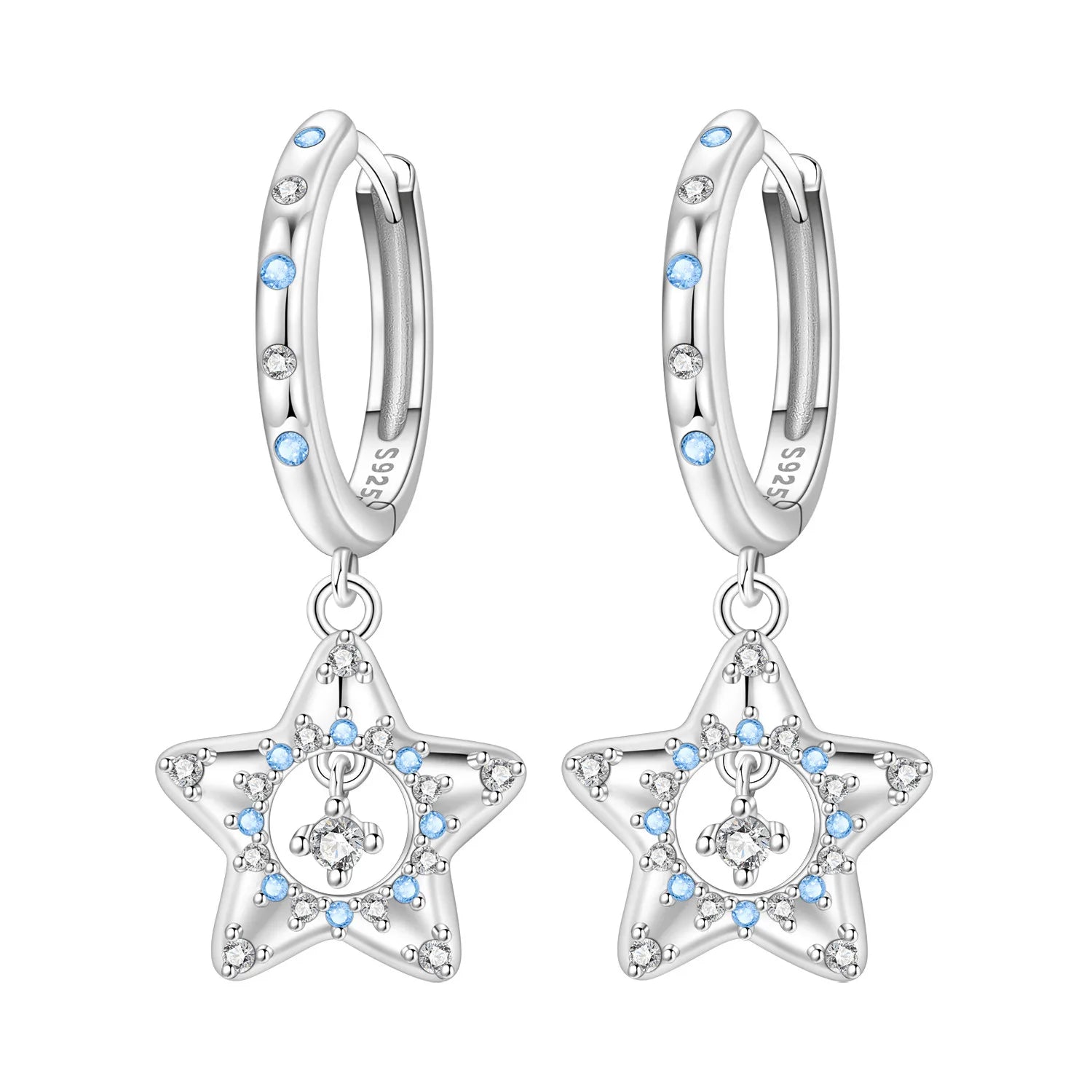 Pendientes Orstarry de Plata de Ley 925 con estrellas bri...